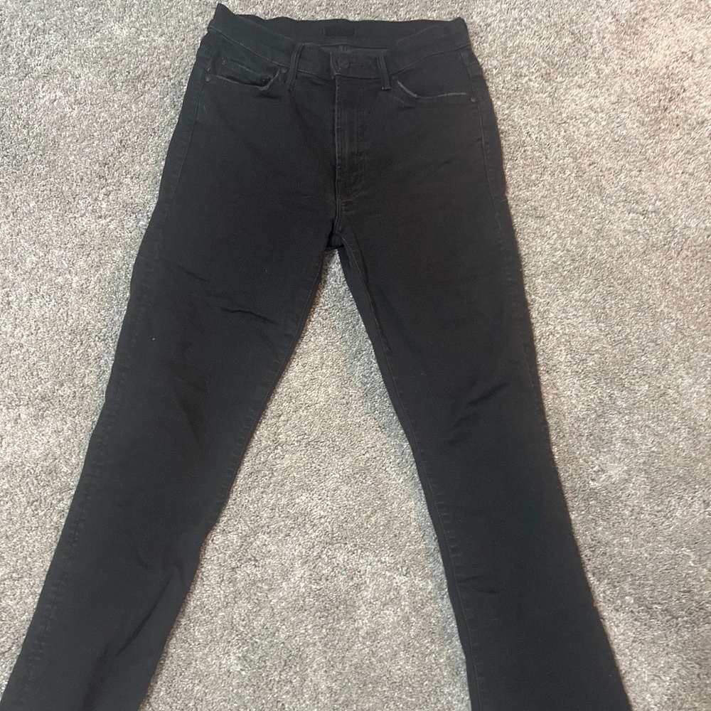 Mother jeans insider crop fray not guilty black size 26